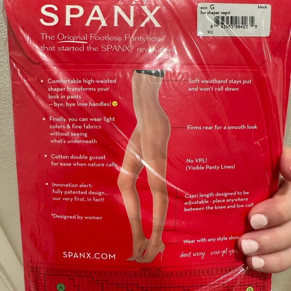 Spanx higher power footless panty hose size G NIB BLACK - Picture 6 of 6
